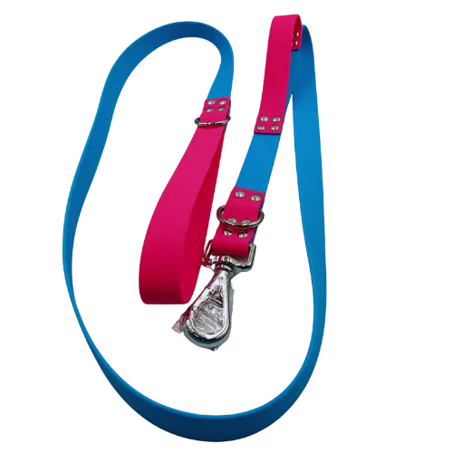 Mestské vodítko - vodeodolné - 180 cm - Svetlo modrá/Ružová/Strieborná