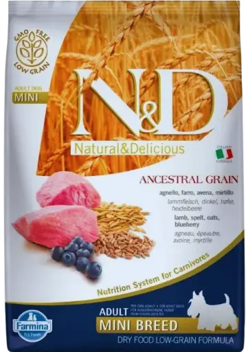 Farmina N&D dog AG puppy medium & maxi, lamb, spelt, oats & blueberry 2,5 kg