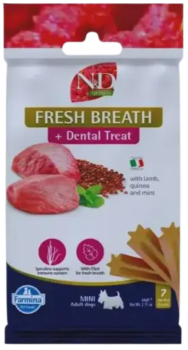 Pamlsok Farmina Quinoa Dog Fresh Breathe Adult Mini 60g