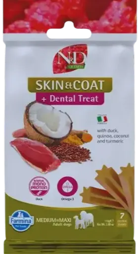 Pamlsok Farmina Quinoa Dog Skin Coat Duck Adult medium & maxi 100g