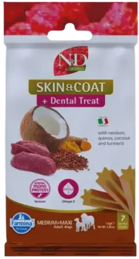 Pamlsok Farmina Quinoa Dog Skin Coat Venison Adult medium & maxi 100g