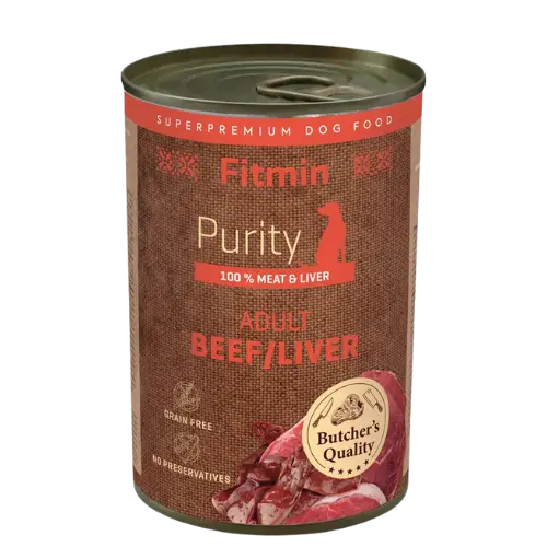 Fitmin dog Purity tin beef with liver 400g
