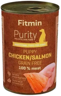 Fitmin dog Purity tin PUPPY salmon with chicken 400g