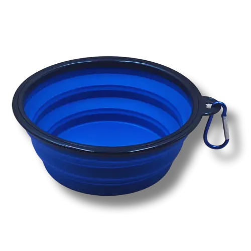 Skladacia miska pre psa - 650ml - Modrá