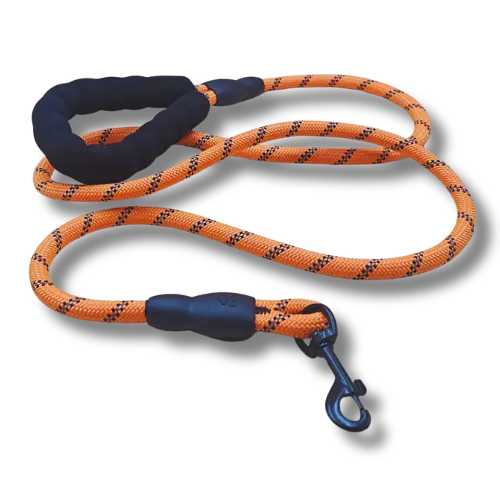 Vodítko s pohodlnou rukoväťou - 0,8cm x 150cm - Nylon - Oranžové