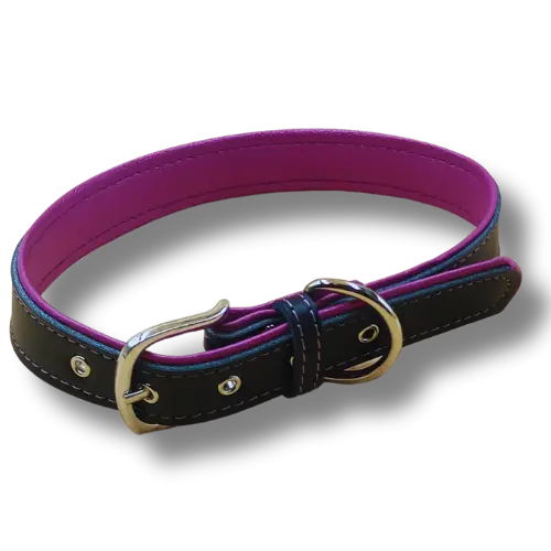 Elegantný PU obojok pre psov - 1,5x25cm - Fialový podklad
