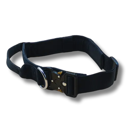 Taktický obojok s rukoväťou - 4x34-40cm - Nylon - Čierny 