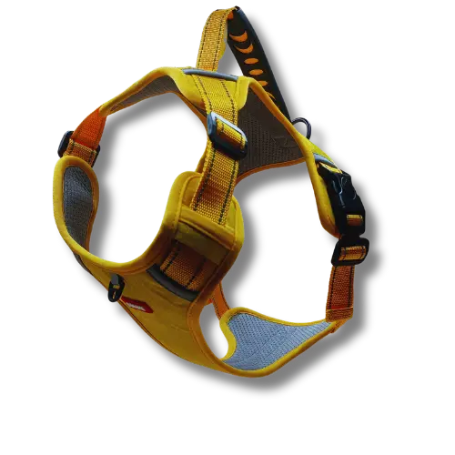 Pohodlný postroj s rukoväťou - L - Žltý