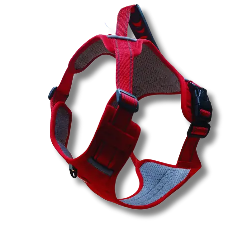 Pohodlný postroj s rukoväťou - L - Červený