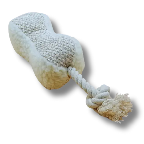 Hračka pre psa pískacia - Plyš - Škrečok - Biela/Hnedá - 27 cm 