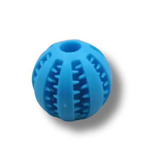 Hračka pre psa interaktívna - Guma - Lopta na pamlsky - Modrá - 7 cm Priemer 
