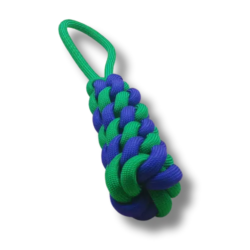 Hračka pre psa veľká - Lano - Pendrek - Zelená/Fialová- 30 cm Dĺžka