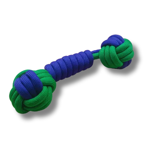 Hračka pre psa stredná - Lano - Kosť- Zelená/Fialová - 21cm Dĺžka