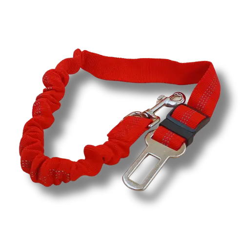 Elastický pás do auta pre psa - 2.5x53-75cm - Nylon - Červený