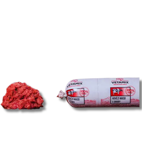 Barf - Vetamix - Hovädzie mäso s drobami - 2kg