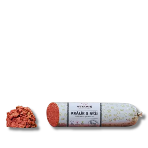 Barf - Vetamix -  Saláma - králik s ryžou 850g