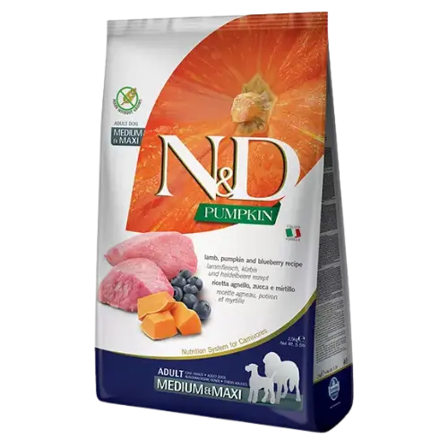 Farmina N&D dog PUMPKIN (GF) adult medium & maxi, lamb & blueberry 12 kg