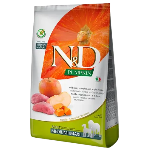 Farmina N&D dog PUMPKIN (GF) adult medium & maxi, boar & apple 12 kg