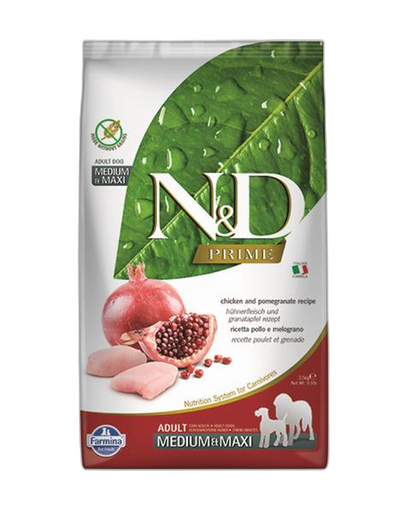[OBC007255] Farmina N&D dog PRIME (GF) adult medium & maxi, chicken & pomegranate 2,5 kg