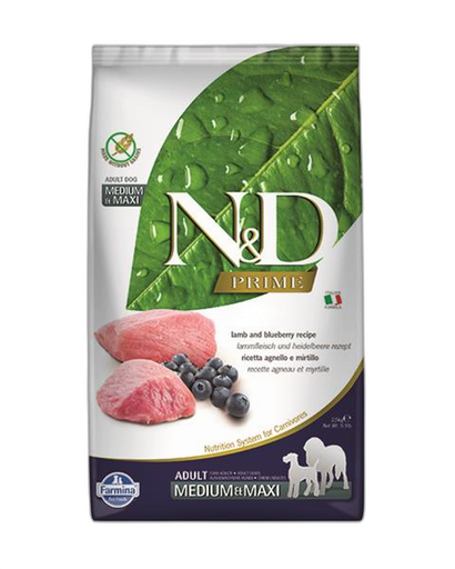 [OBC007264] Farmina N&D dog PRIME (GF) adult medium & maxi, lamb & blueberry 2,5 kg