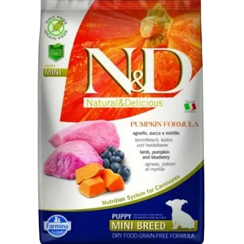 [OBC013072] Farmina N&D dog PUMPKIN (GF) puppy mini, lamb & blueberry 7 kg