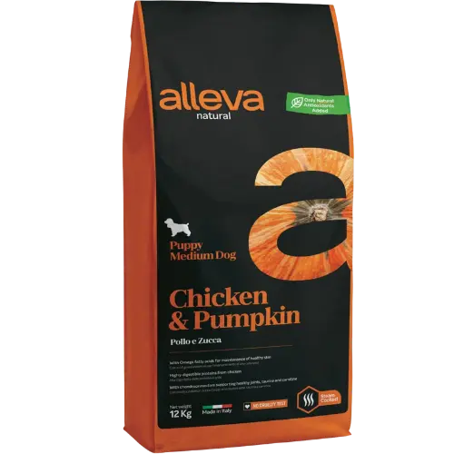[OBC019713] Alleva NATURAL dog puppy medium chicken & pumpkin 12 kg