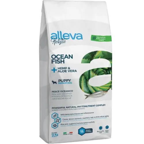 [OBC020788] Alleva HOLISTIC dog puppy & junior medium fish 12 kg