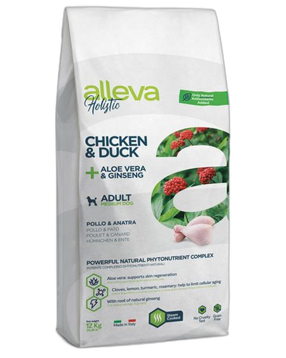 [OBC021688] Alleva HOLISTIC dog adult medium chicken & duck 12 kg