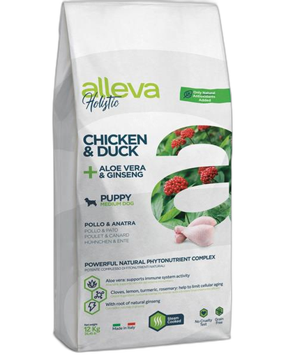 [OBC021693] Alleva HOLISTIC dog puppy & junior medium chicken 12 kg