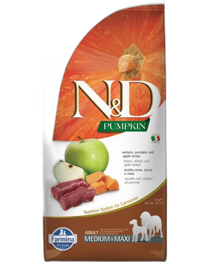 [OBC022078] Farmina N&D dog PUMPKIN (GF) adult medium & maxi, venison & apple 12 kg