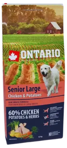 Krmivo Ontario Senior Large Chicken & Potatoes 12kg