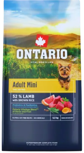 Krmivo Ontario Adult Mini Lamb & Brown Rice 6,5kg
