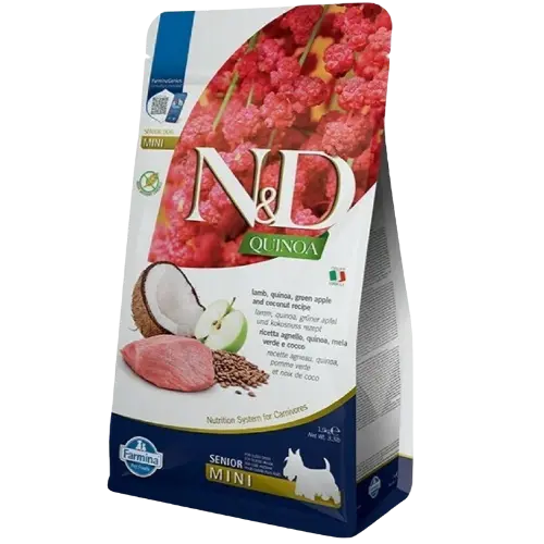 [OBC026321] Farmina N&D dog QUINOA (GF) senior mini lamb, green apple and coconut 5 kg