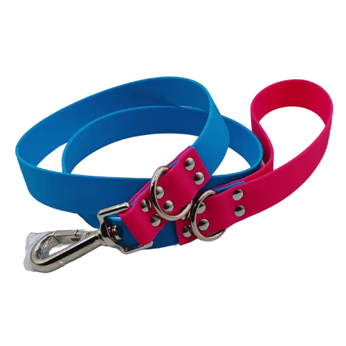 Mestské vodítko - vodeodolné - 127 cm - Svetlo modrá/Ružová/Strieborná